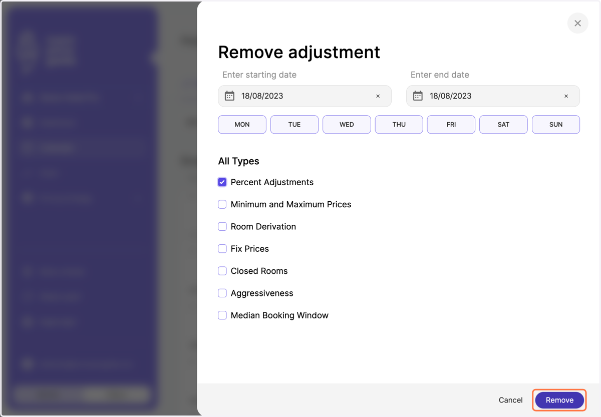 Click on "Remove"