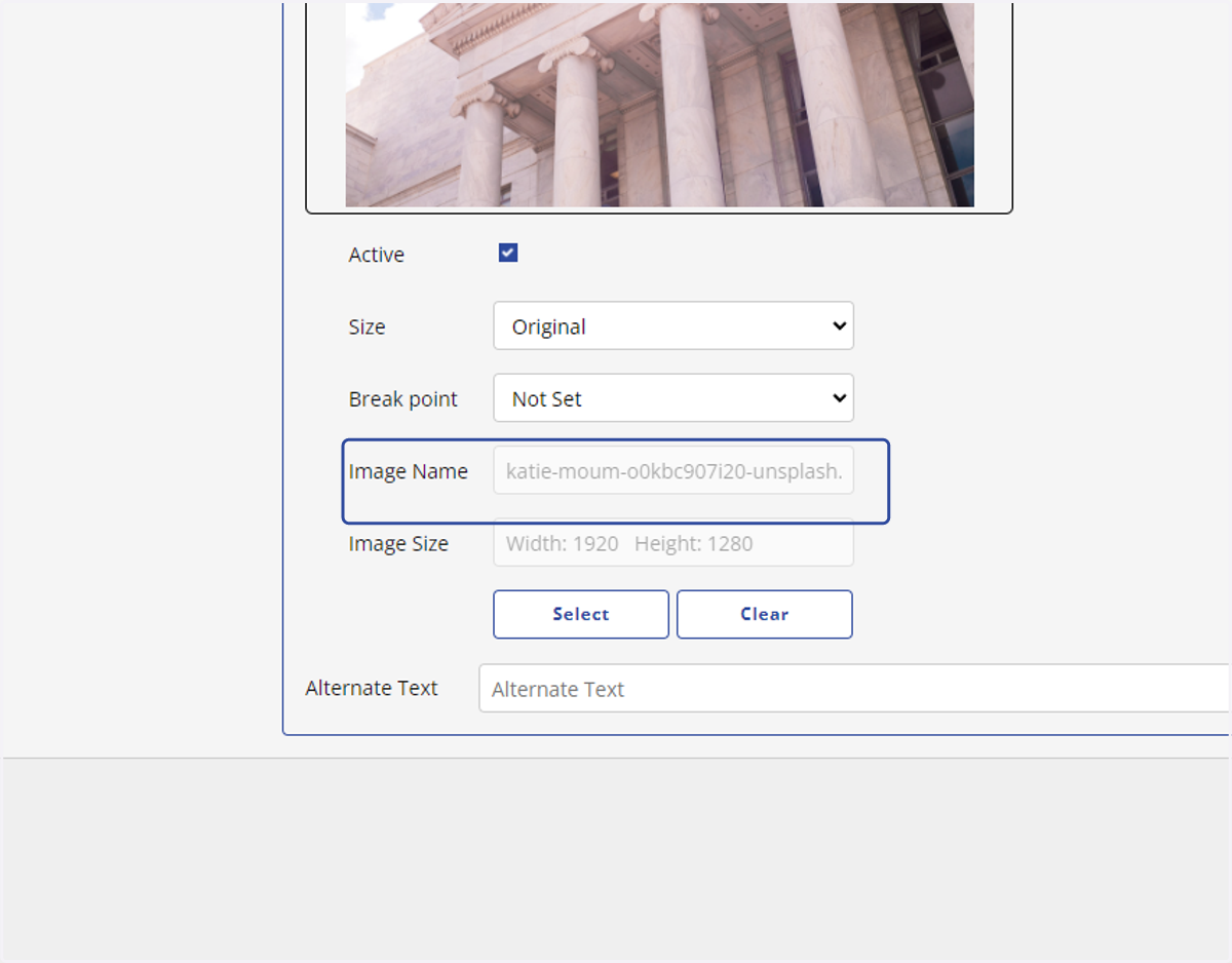 Click on Image Name