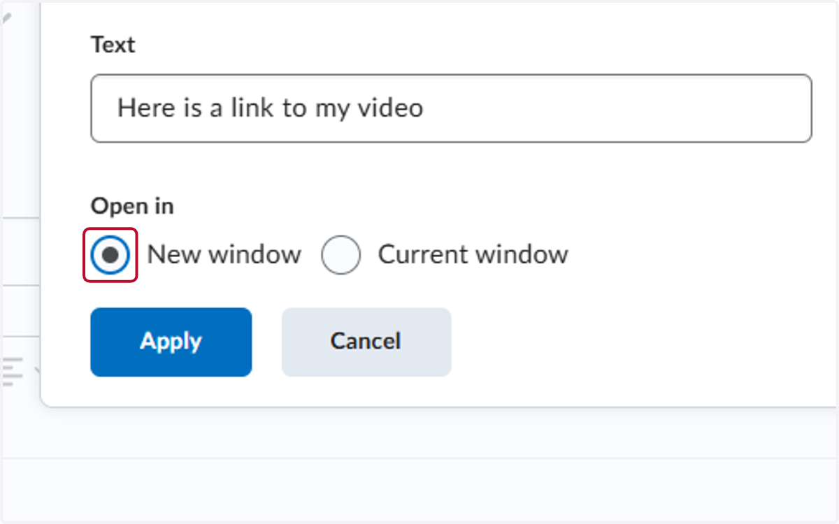 Select New window