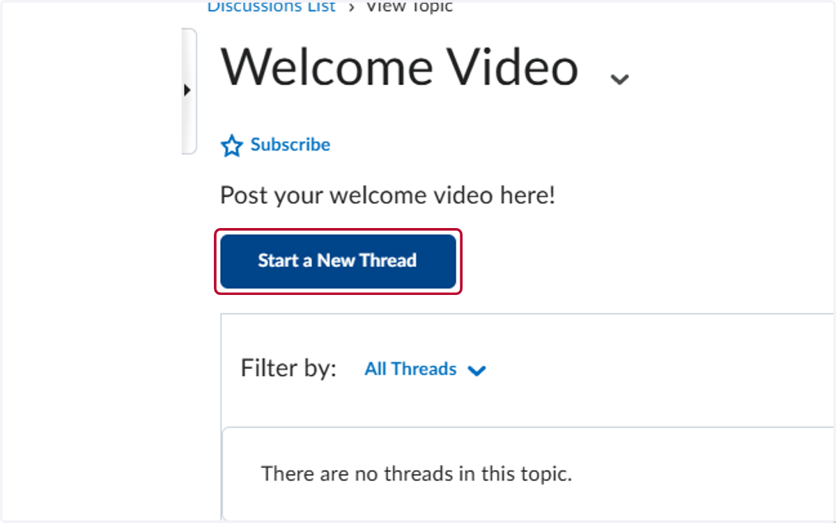Click on Start a New Thread
