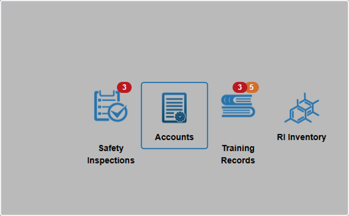 To access your account click on "Accounts" icon.