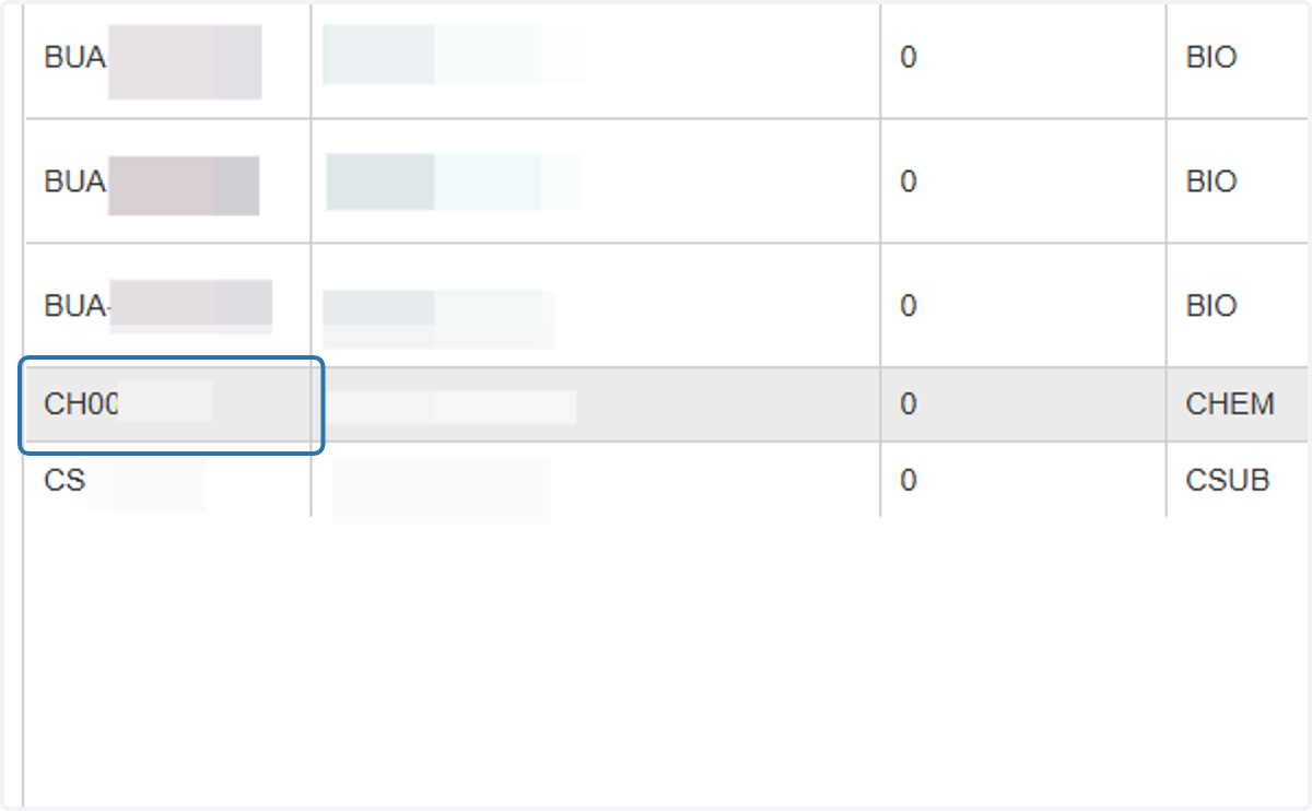 Your list of accounts will populate in the table. To access information related to your accounts, double-click on the row of interest.