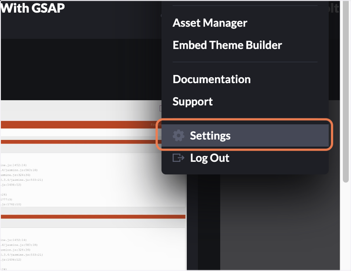 Click on Settings