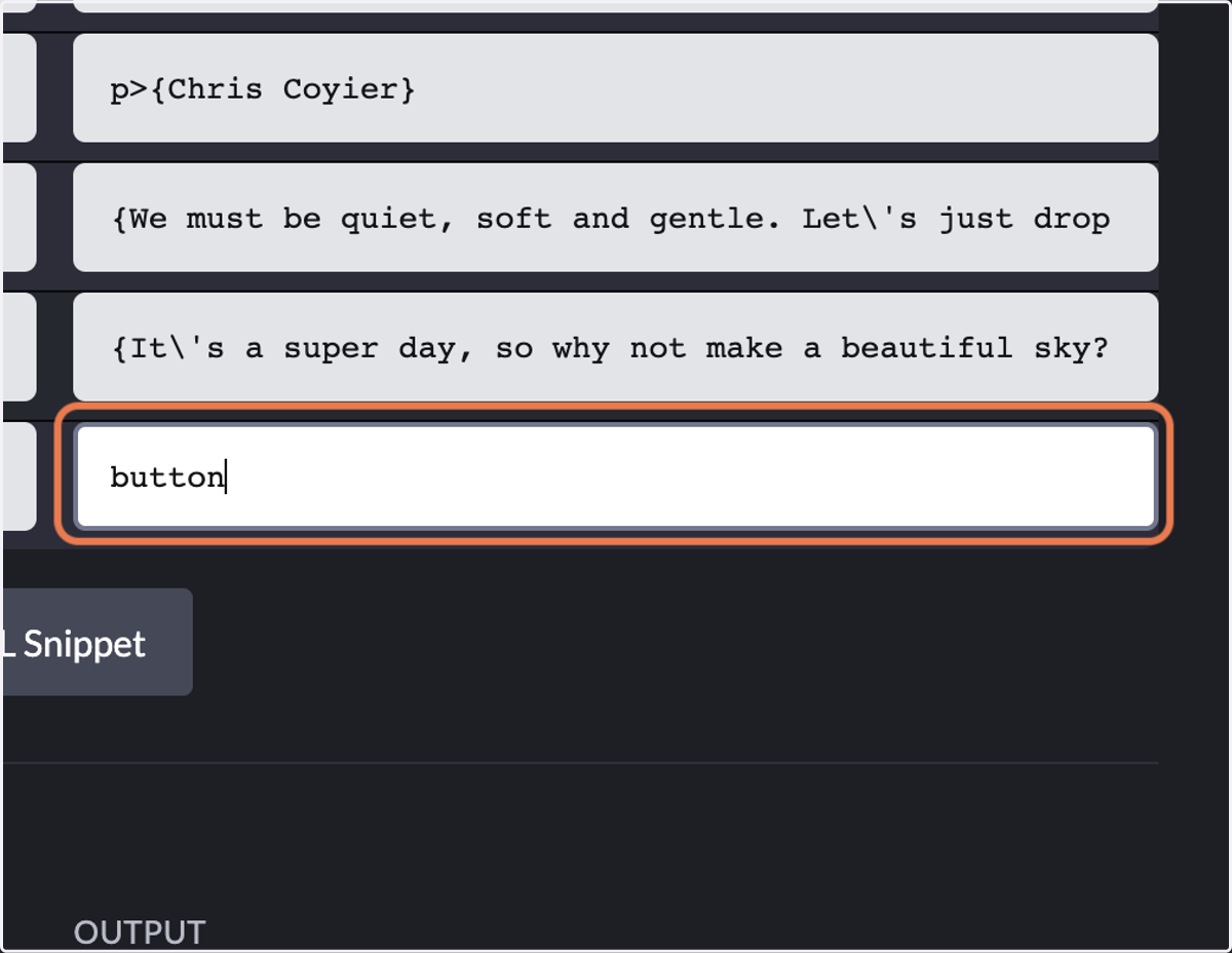Type "button"