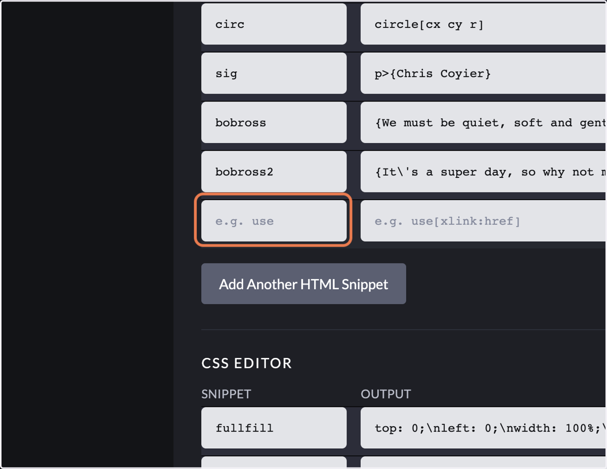 Click on Add Another HTML Snippet
