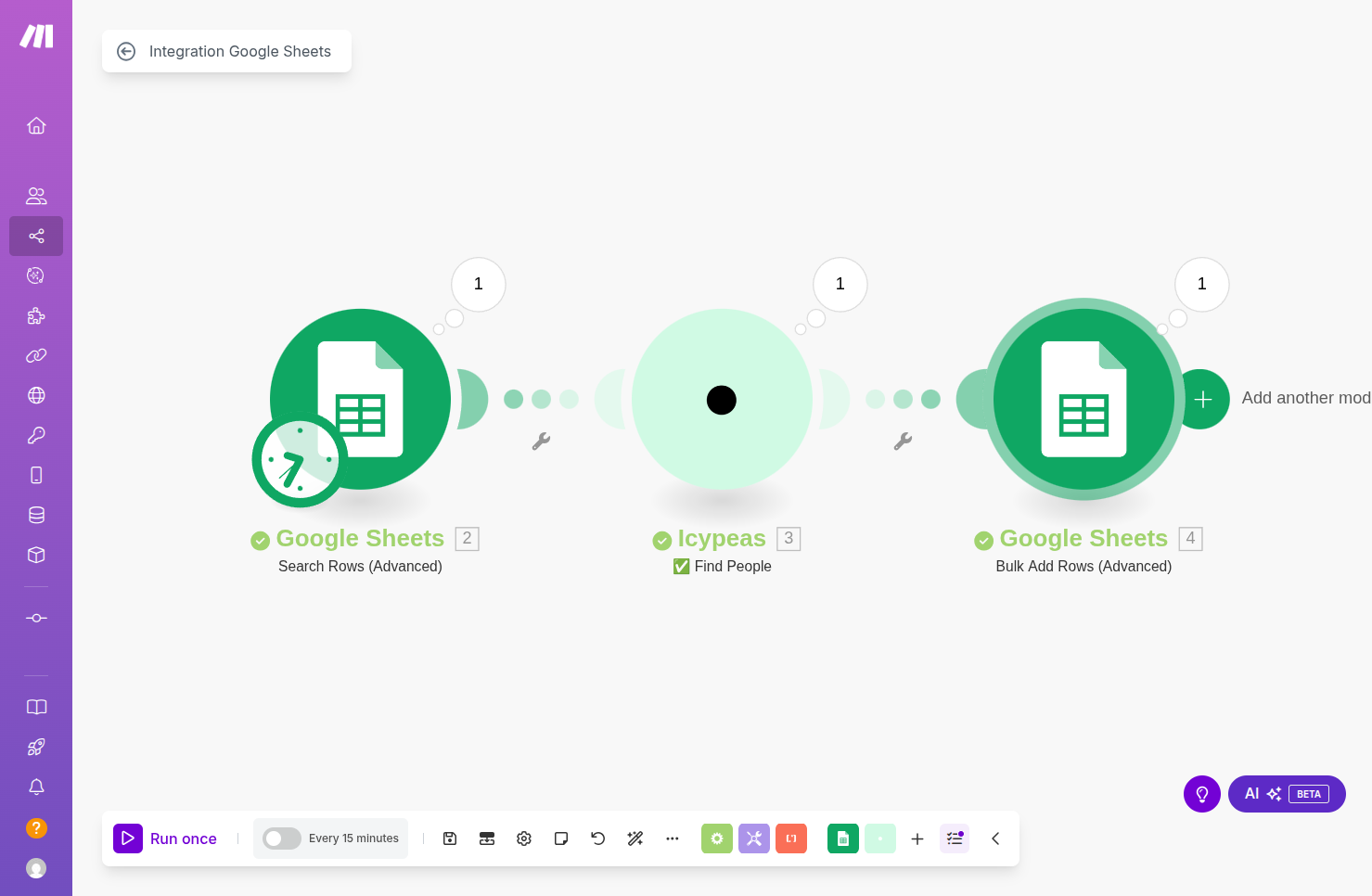 Click on Click to expandIntegration Google Sheets…