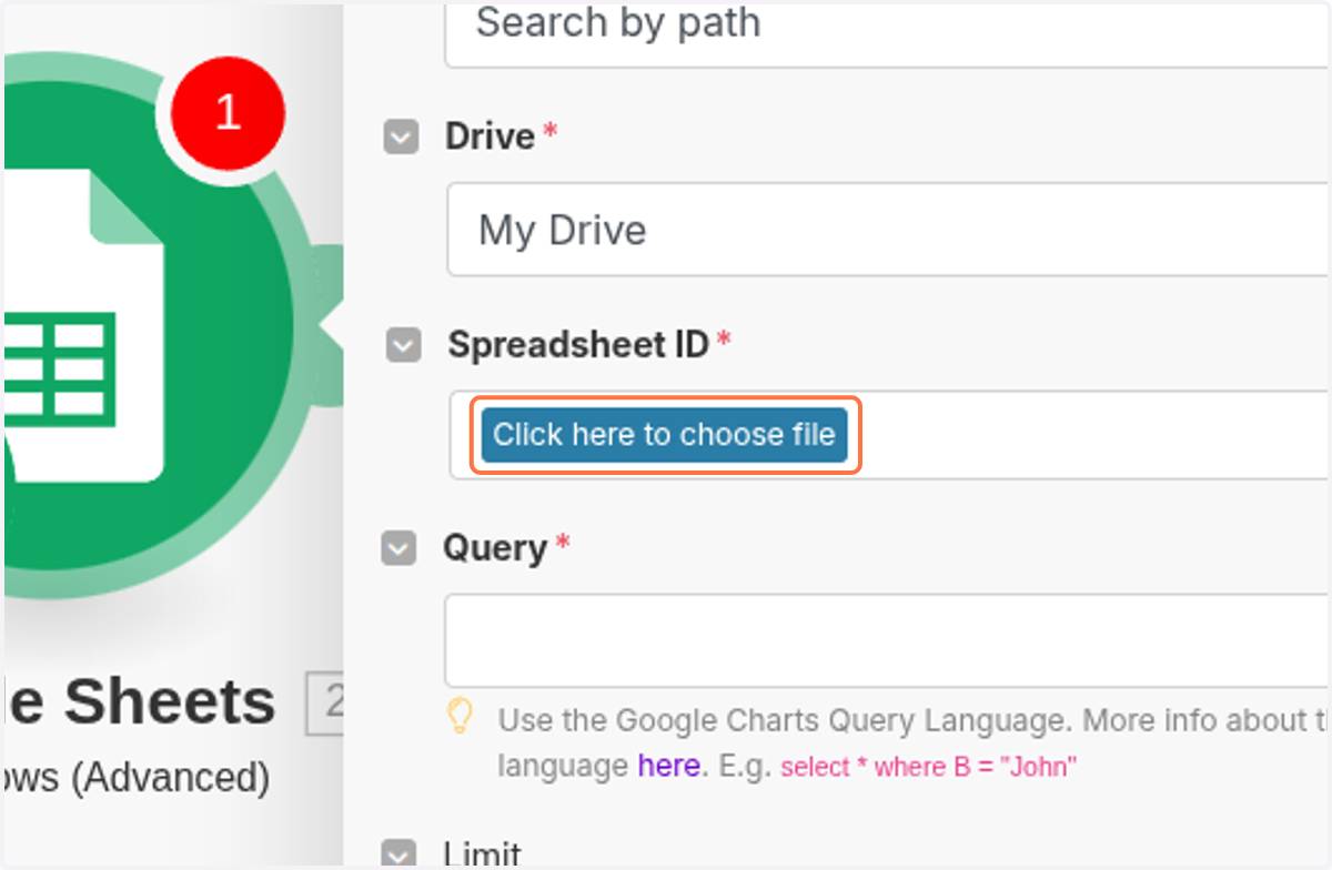 Click on Click here to choose file