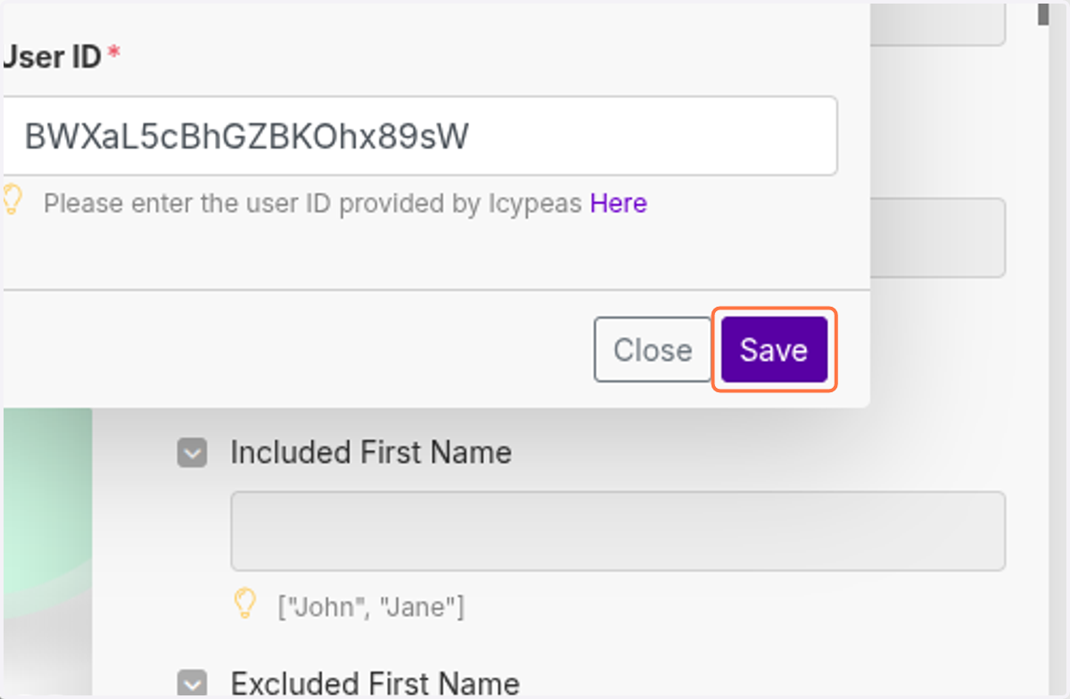 Click on Save