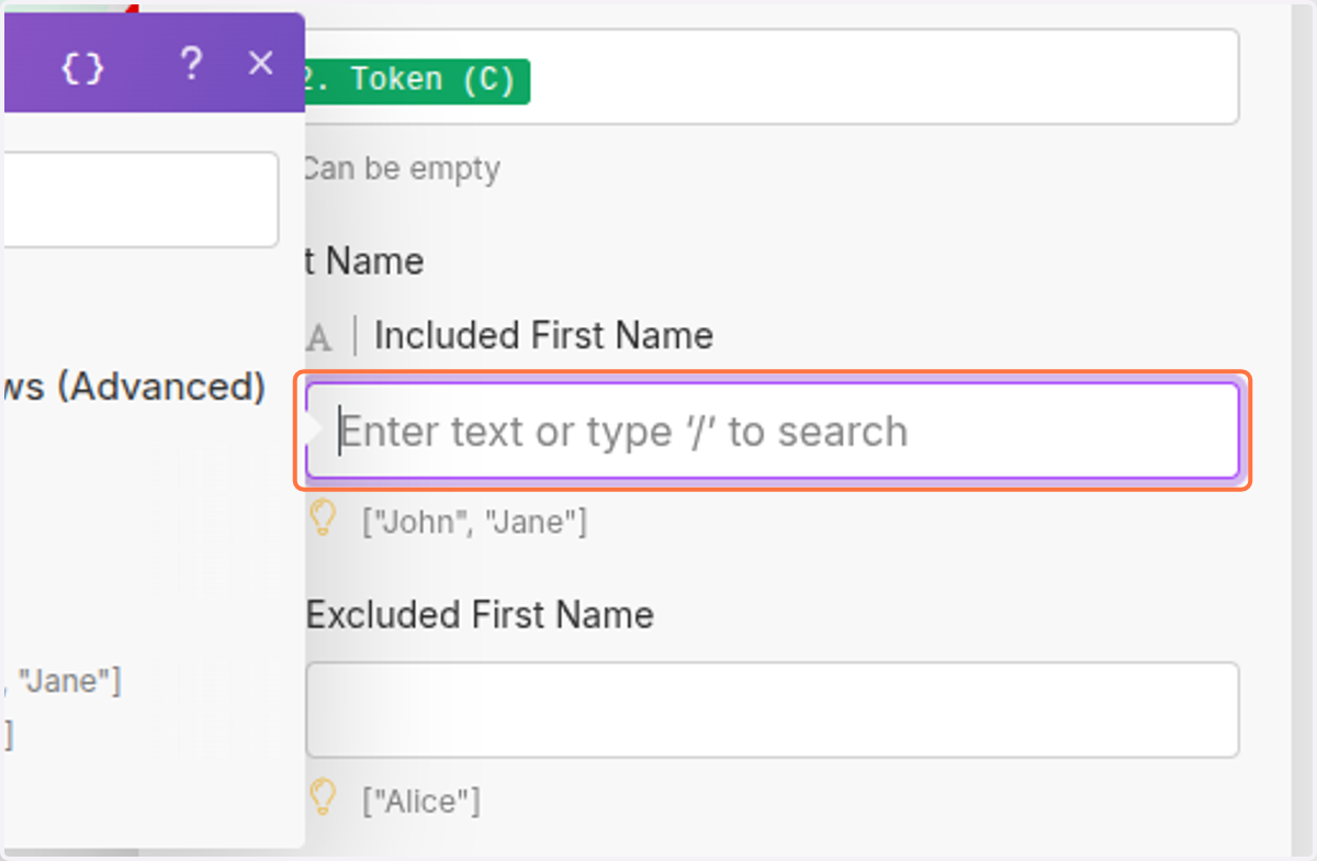 Click on Included First Name…