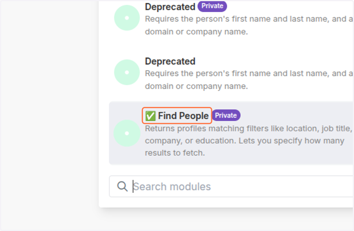 Click on ✅ Find People