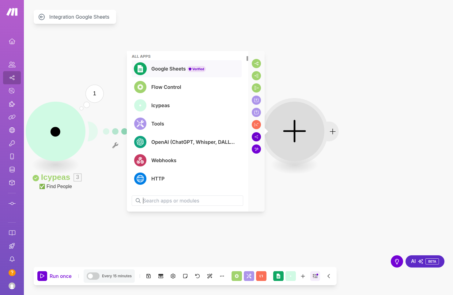 Click on Google Sheets
