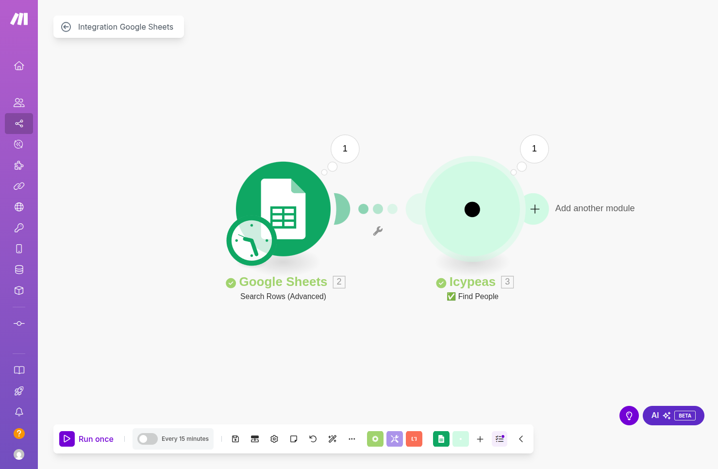 Click on Click to expandIntegration Google Sheets…