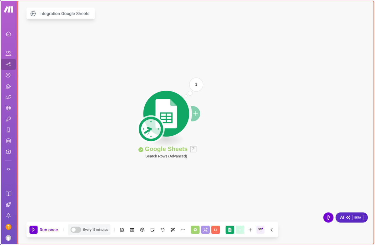 Click on Click to expandIntegration Google Sheets…