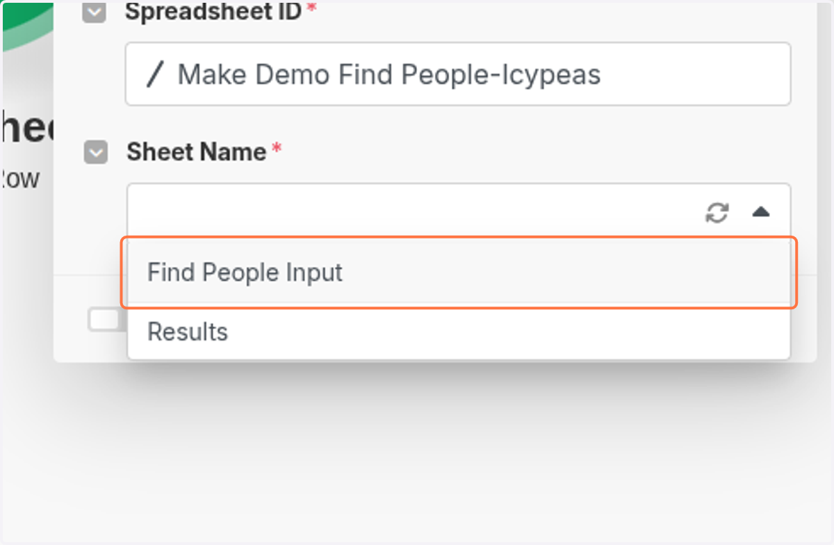 Click on Find People Input