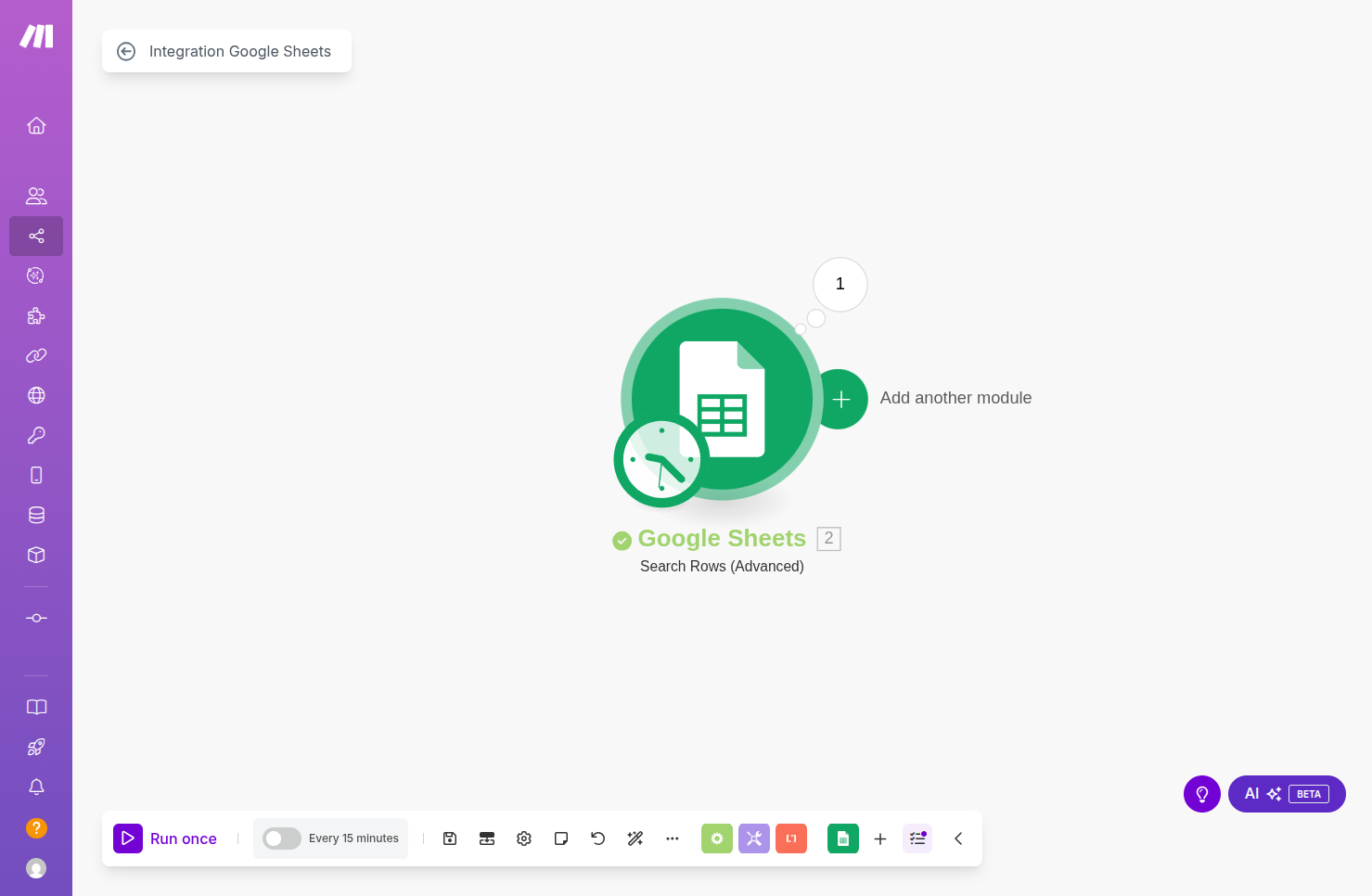 Click on Click to expandIntegration Google Sheets…