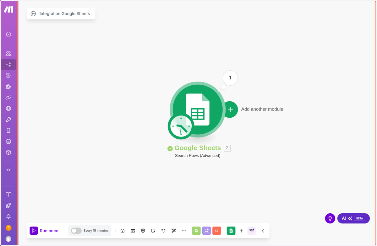Click on Click to expandIntegration Google Sheets…