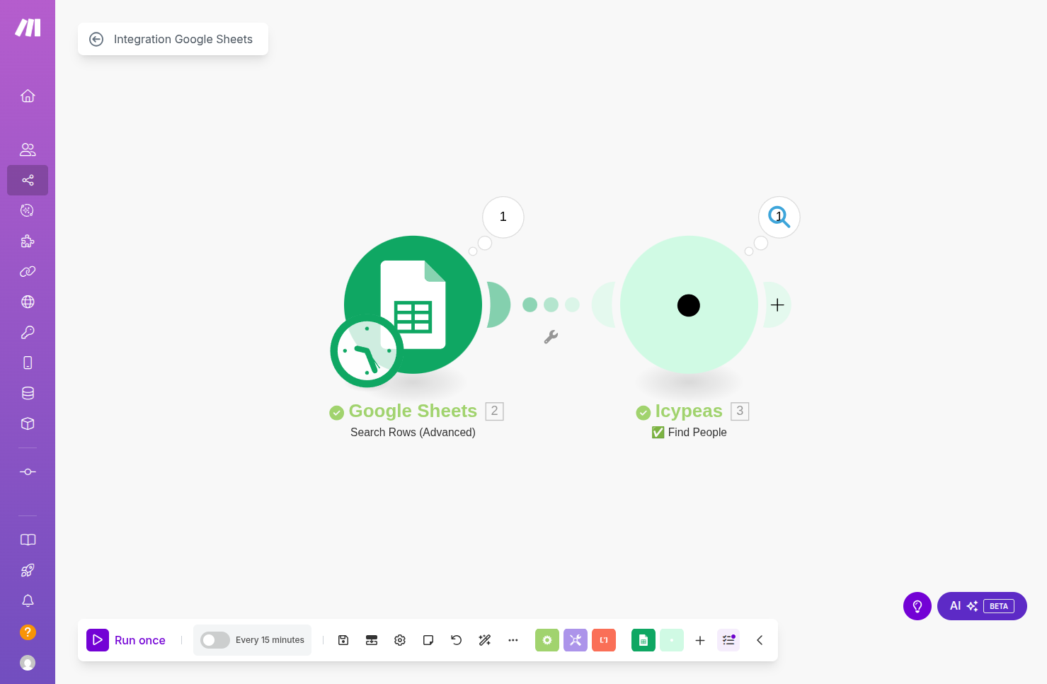 Click on Click to expandIntegration Google Sheets…