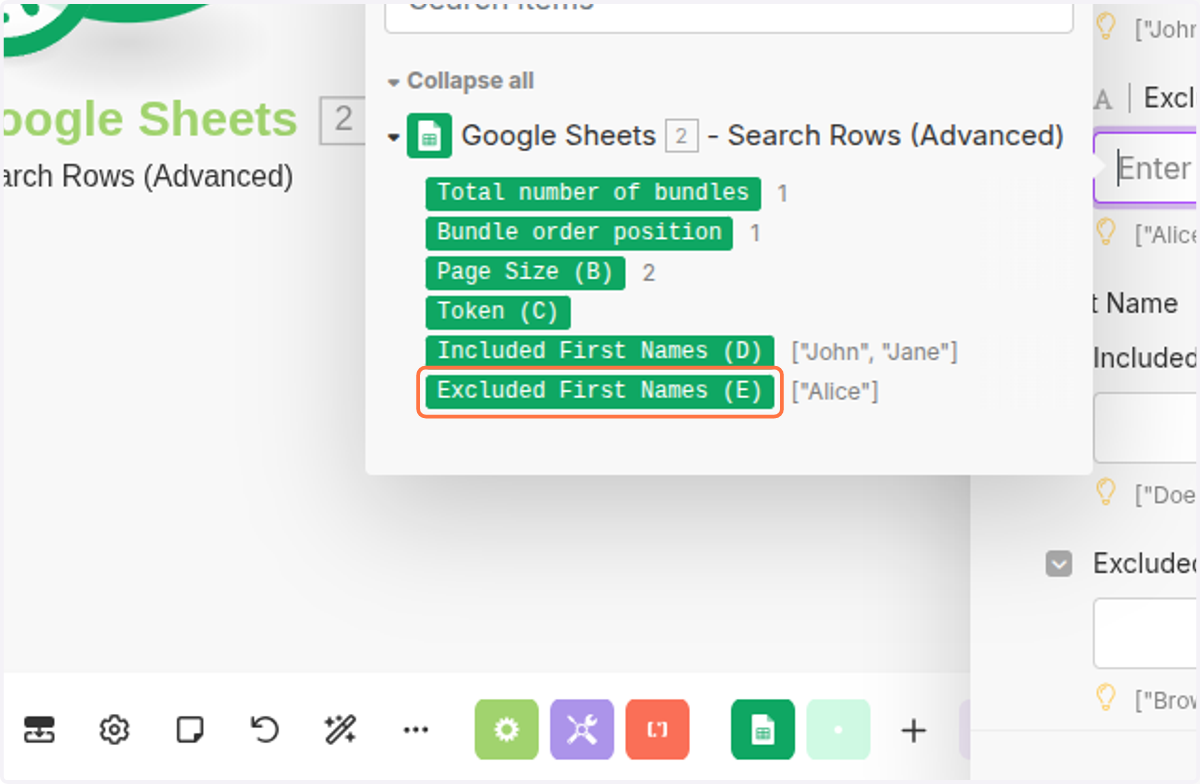 Click on Excluded First Names (E)