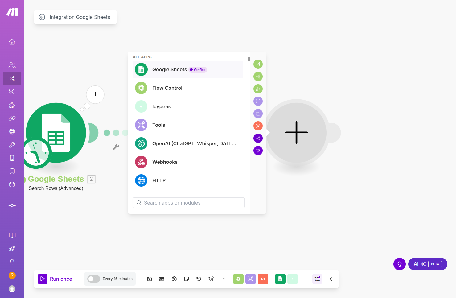 Click on Google Sheets