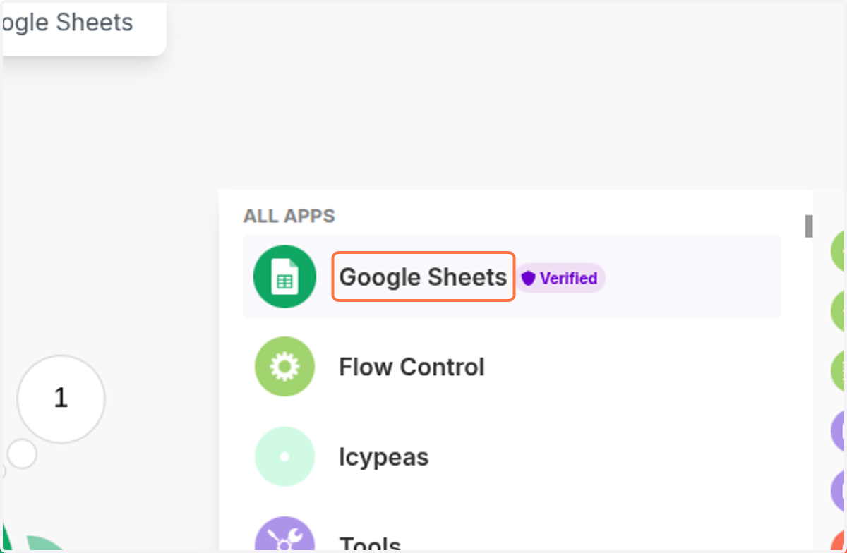 Click on Google Sheets