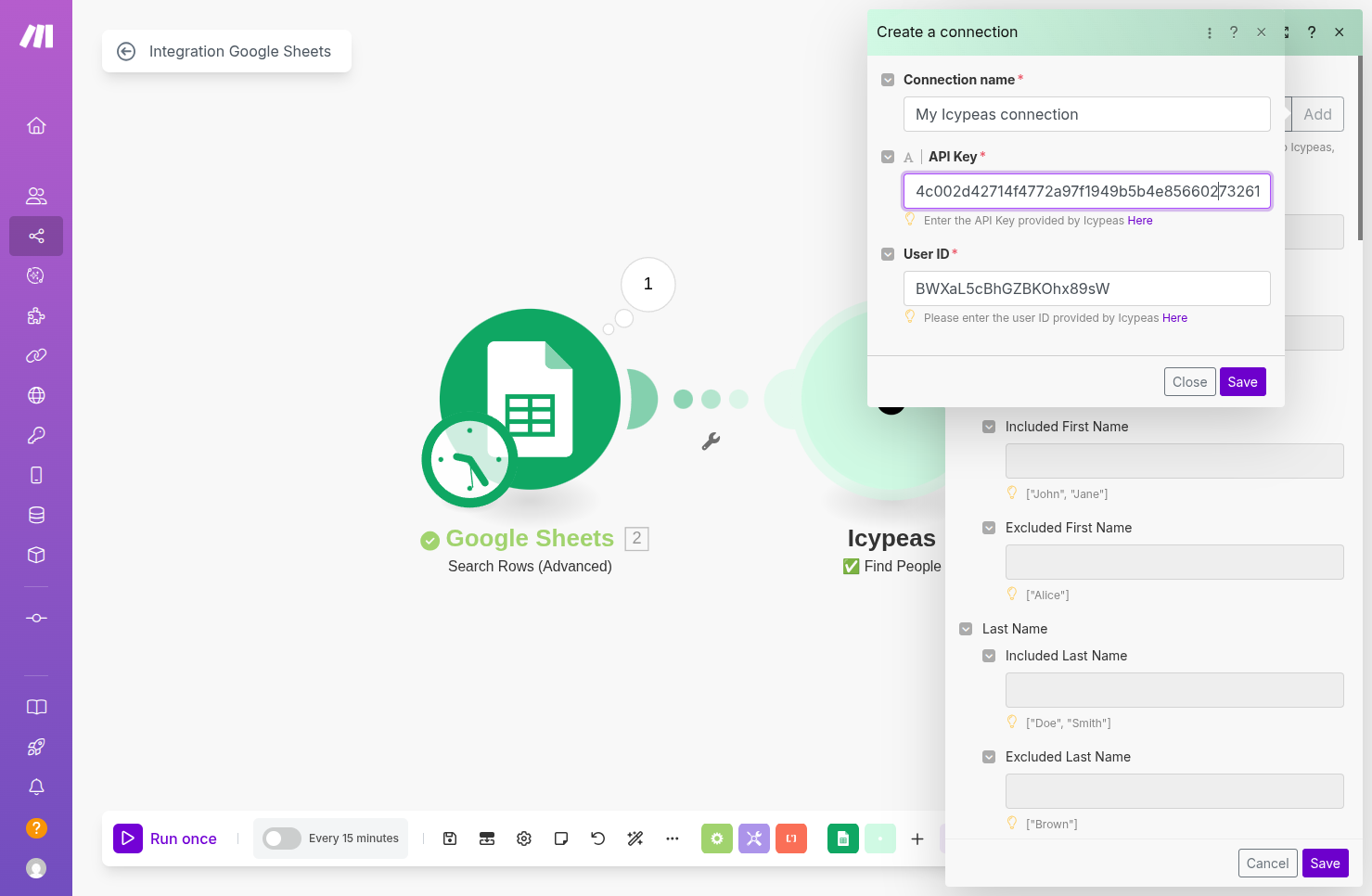 Click on API Key