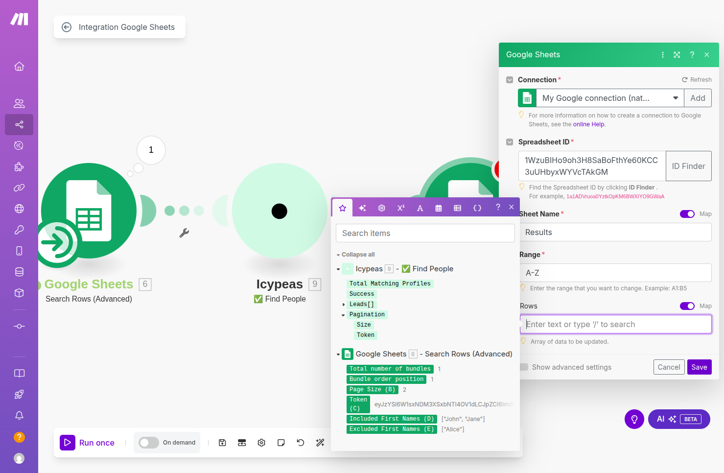 Click on Rows…