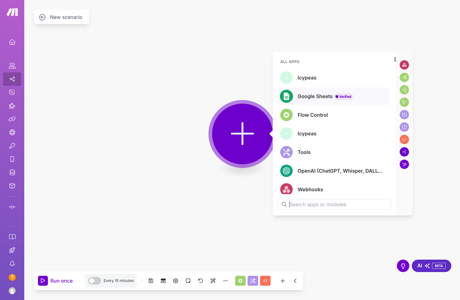 Click on Google Sheets