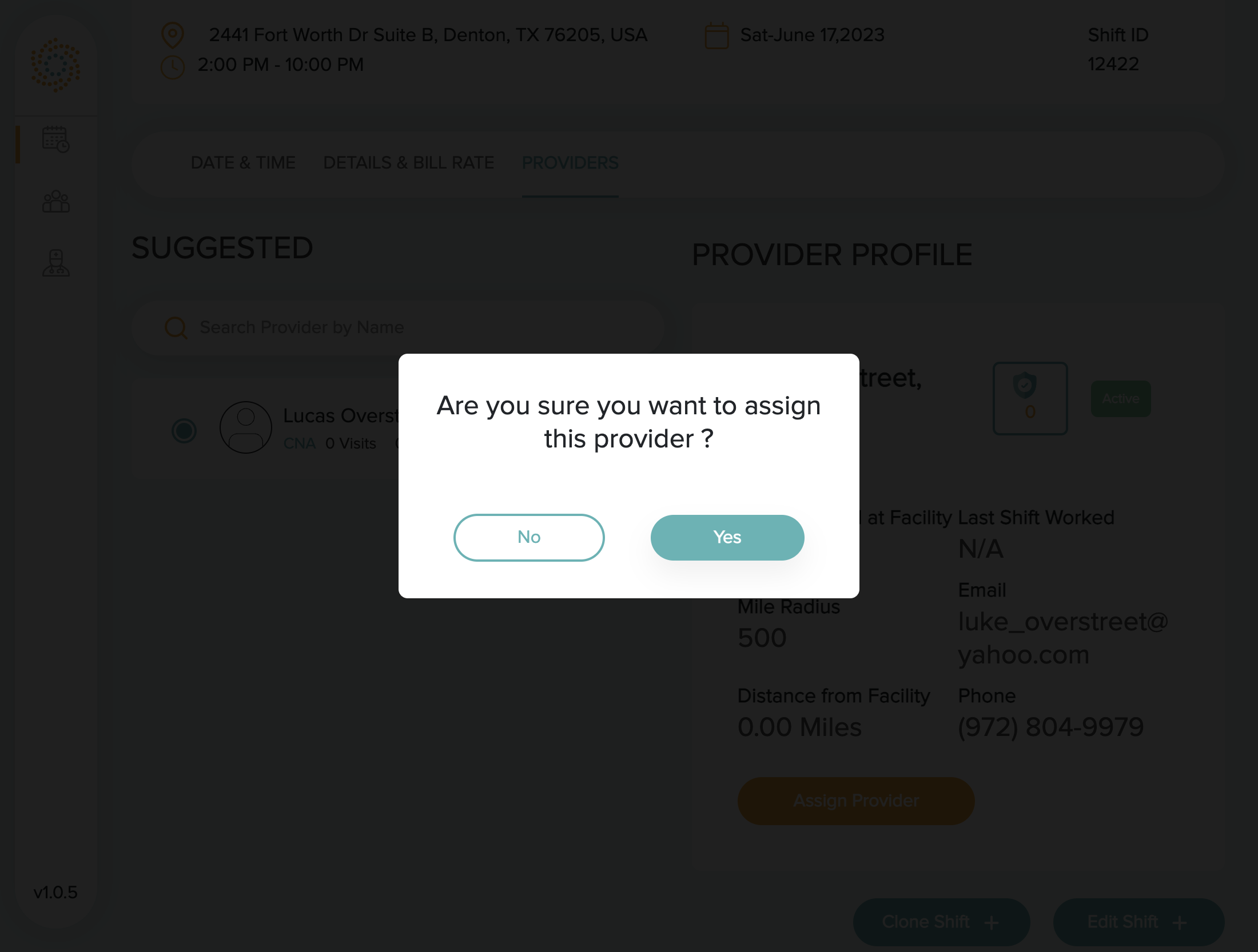 Confirm Provider
