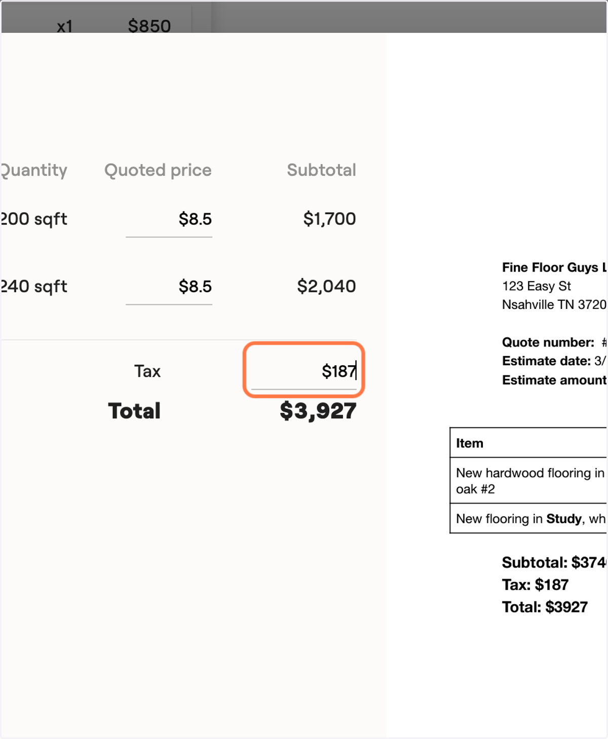 Enter tax, if applicable