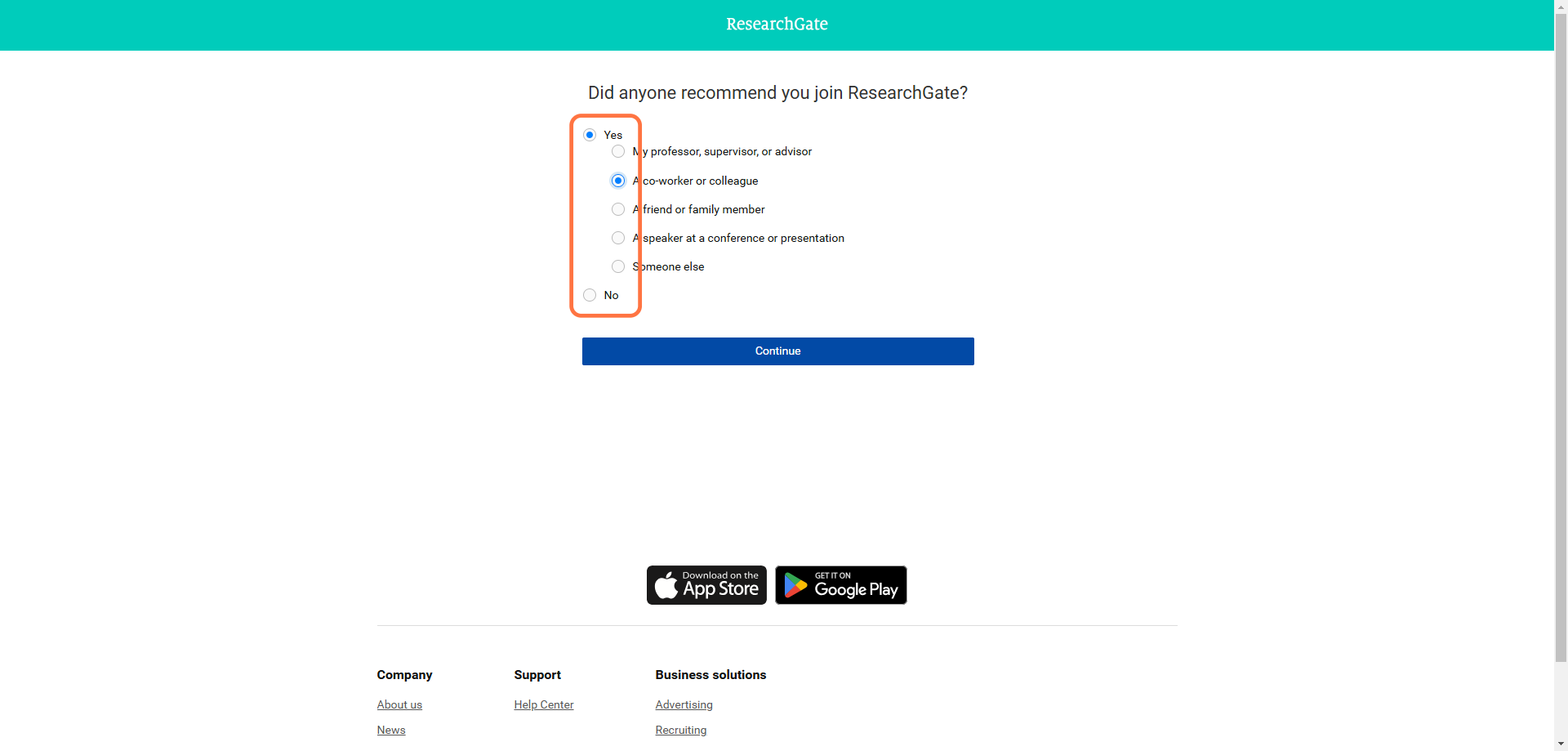 Choose your answer and click Continue