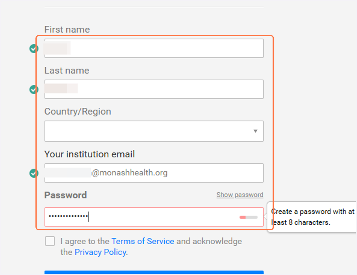 Type in your details