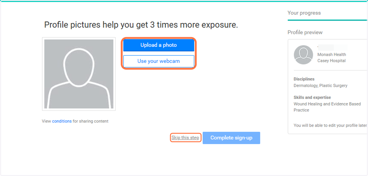 Adding profile picture