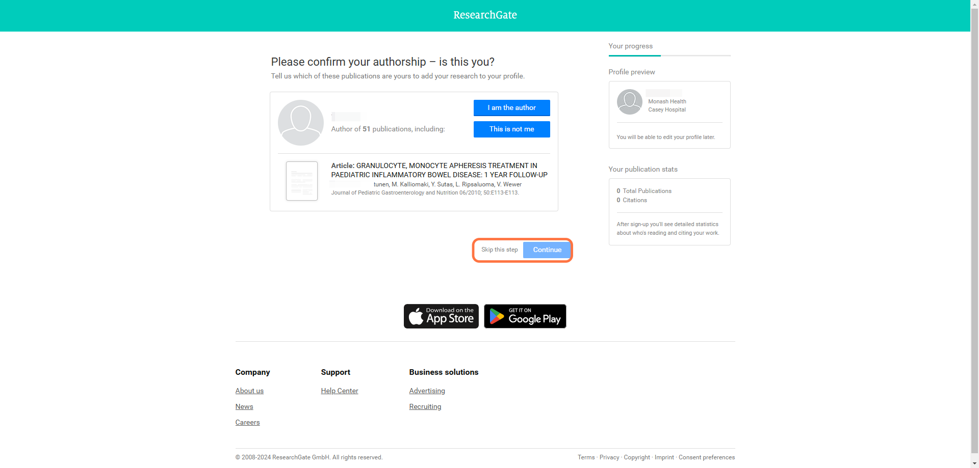 Finalising your profile