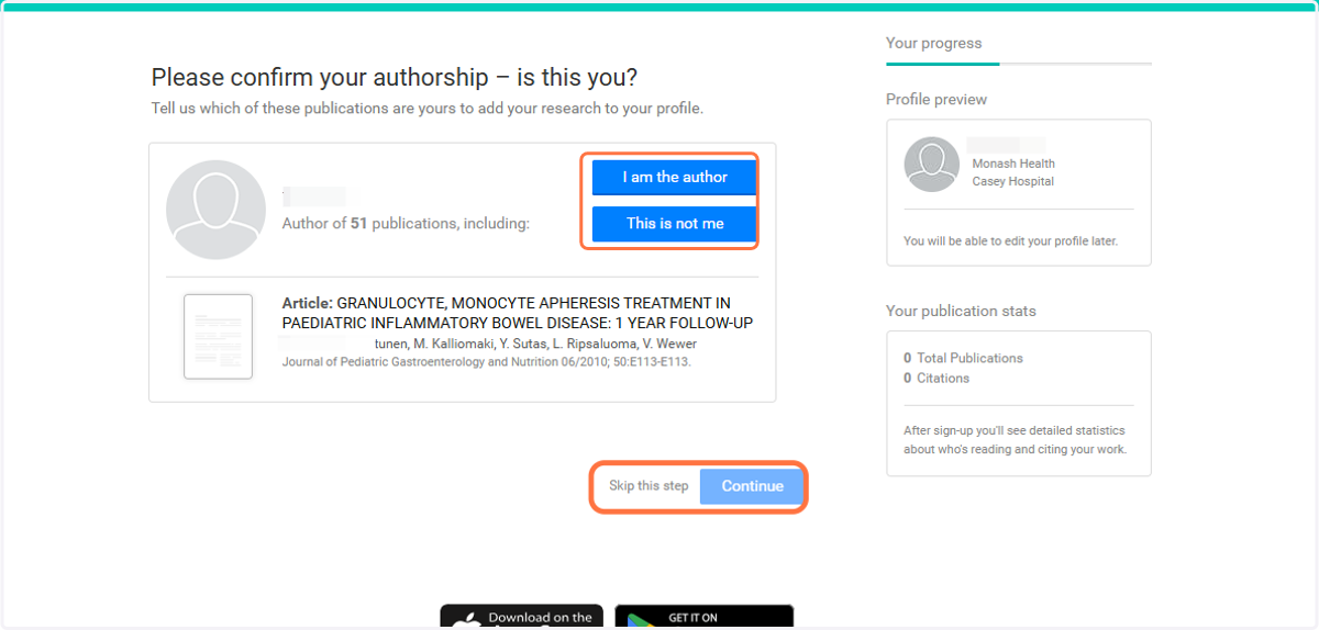 Finalising your profile