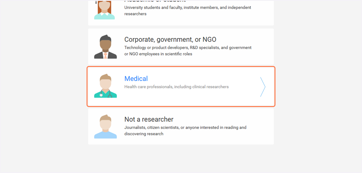 Select the type of research group you are