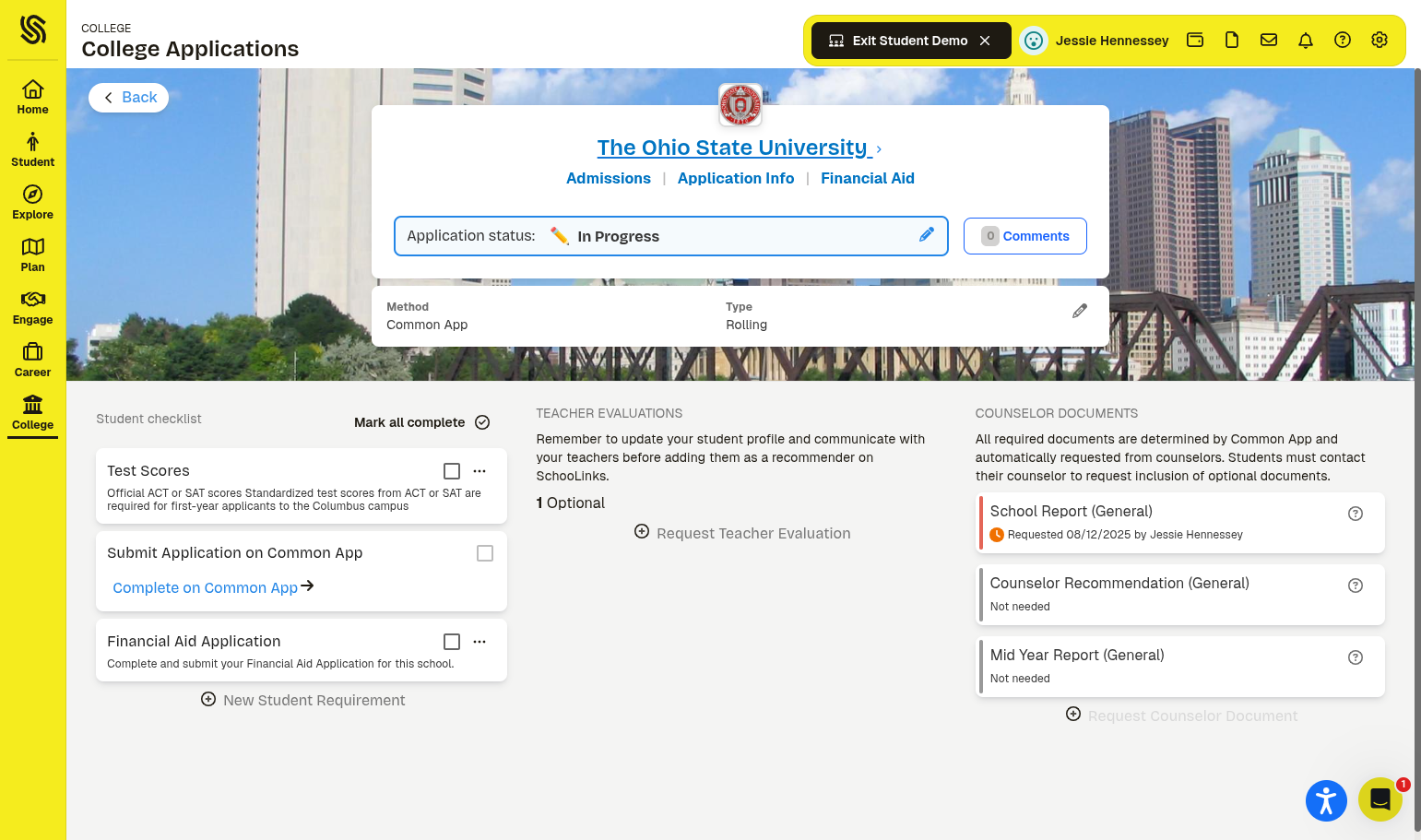 Click on Request Teacher Evaluation
