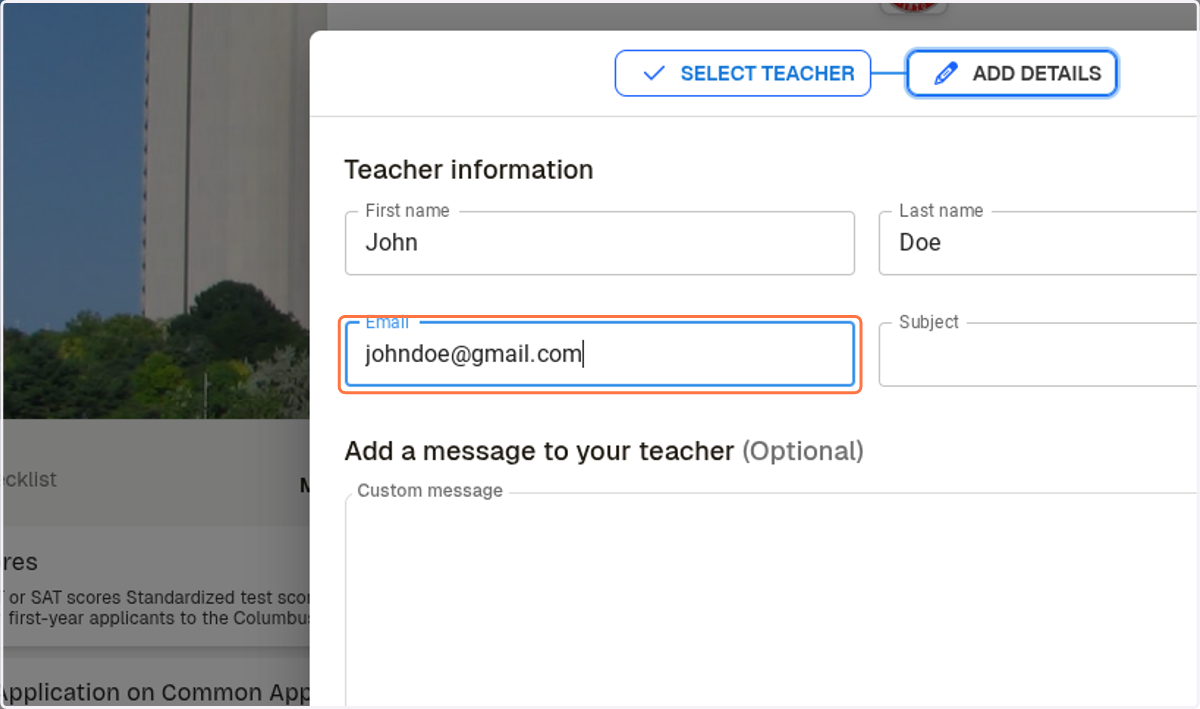 Add their email address