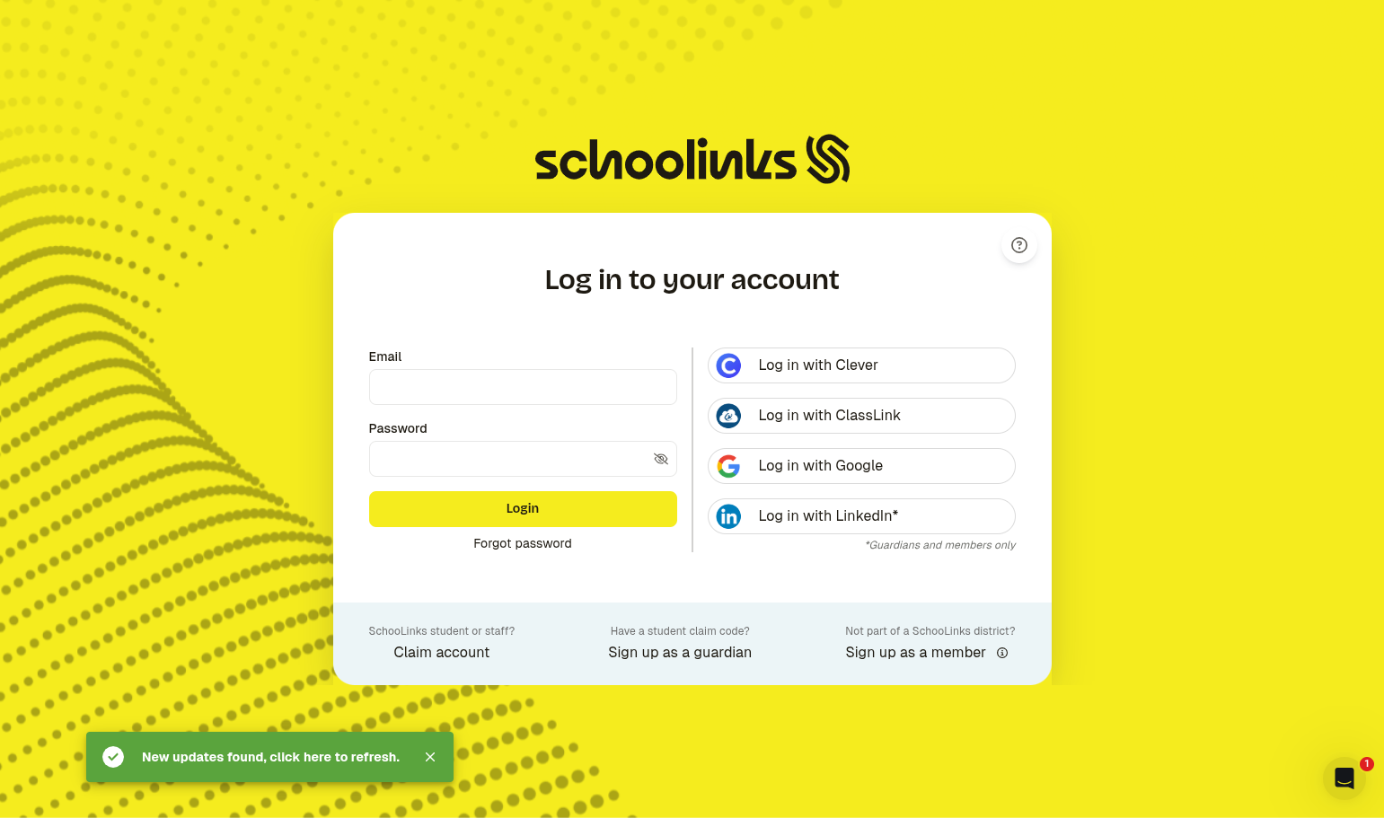 Click on Log in with Google