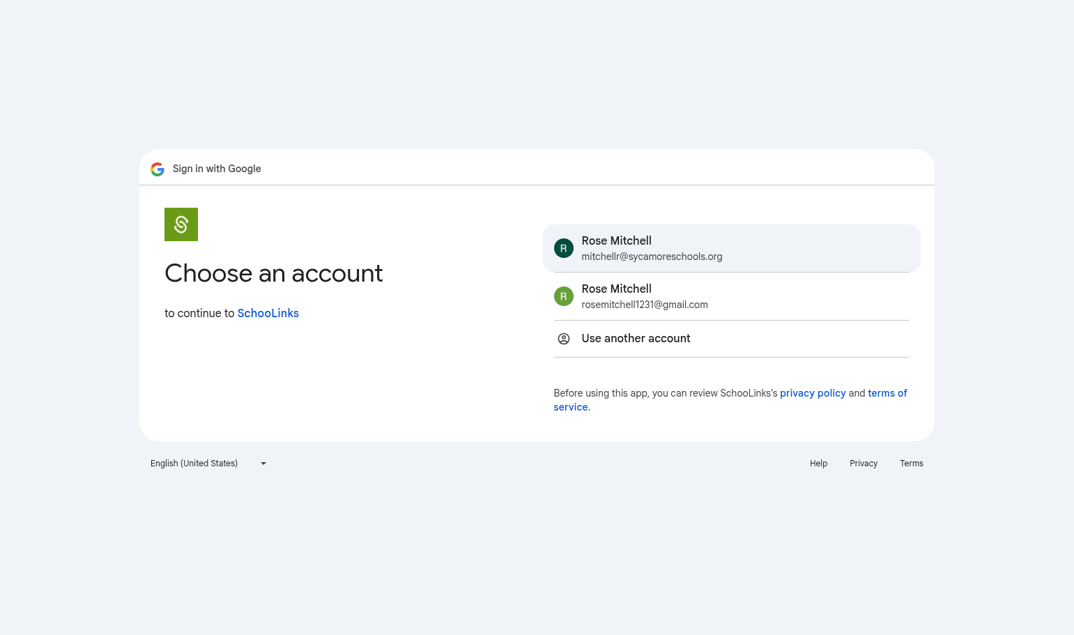 Sign in with your school email