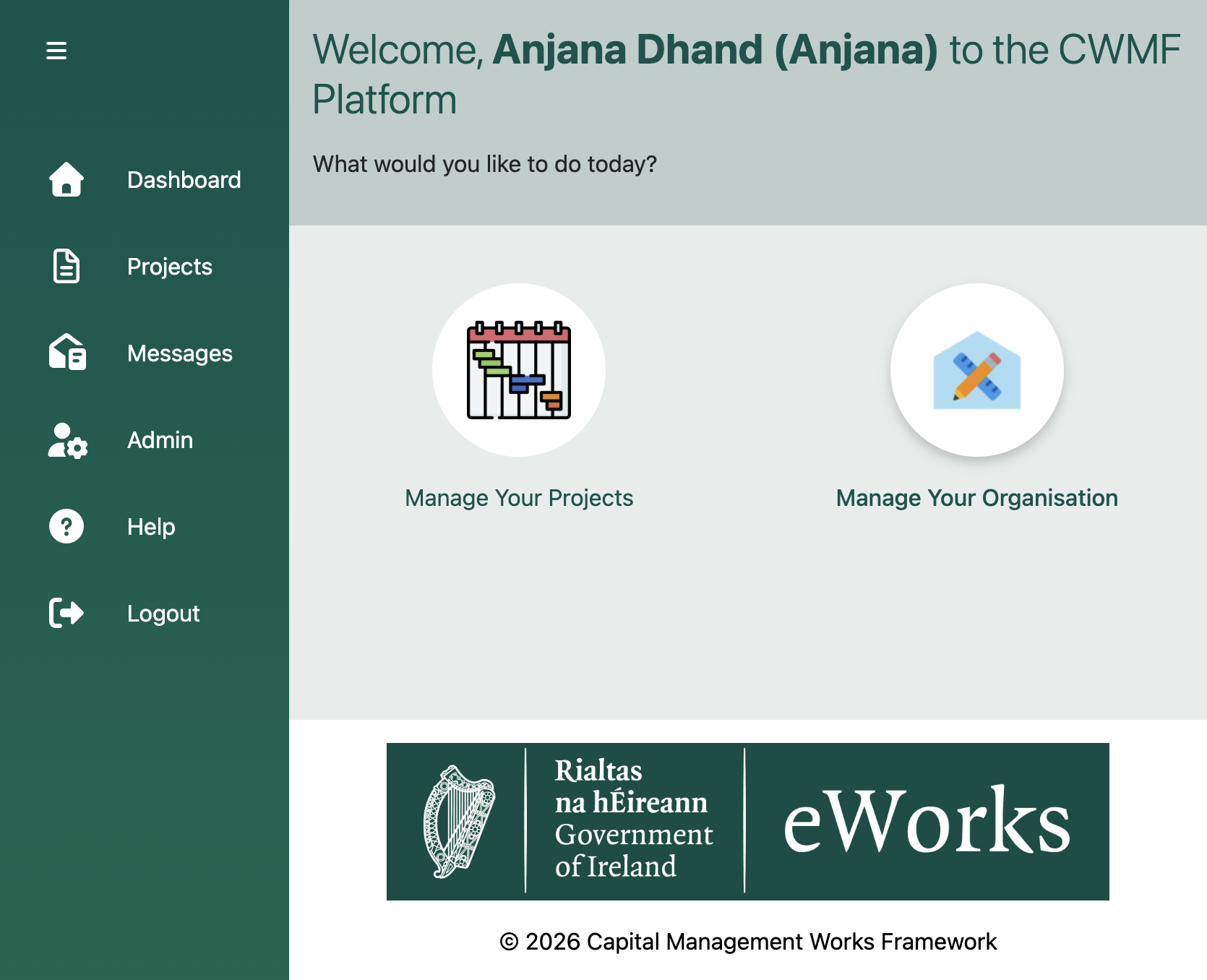 Click on Manage Your Organisation