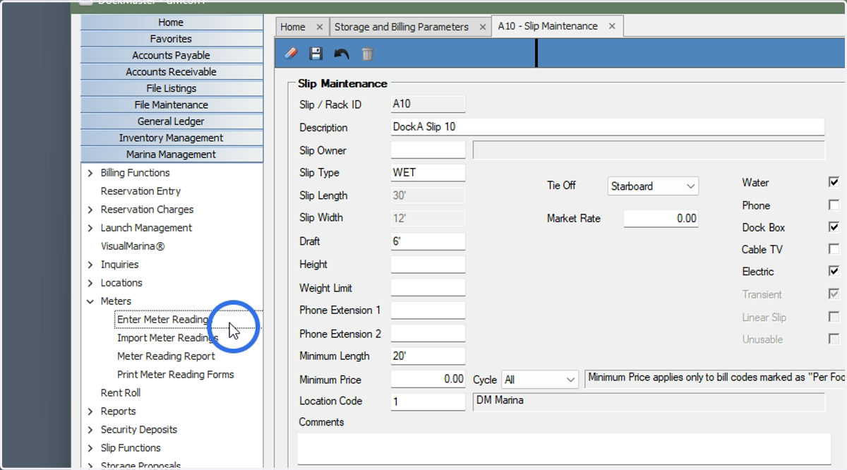 Click Enter Meter Readings