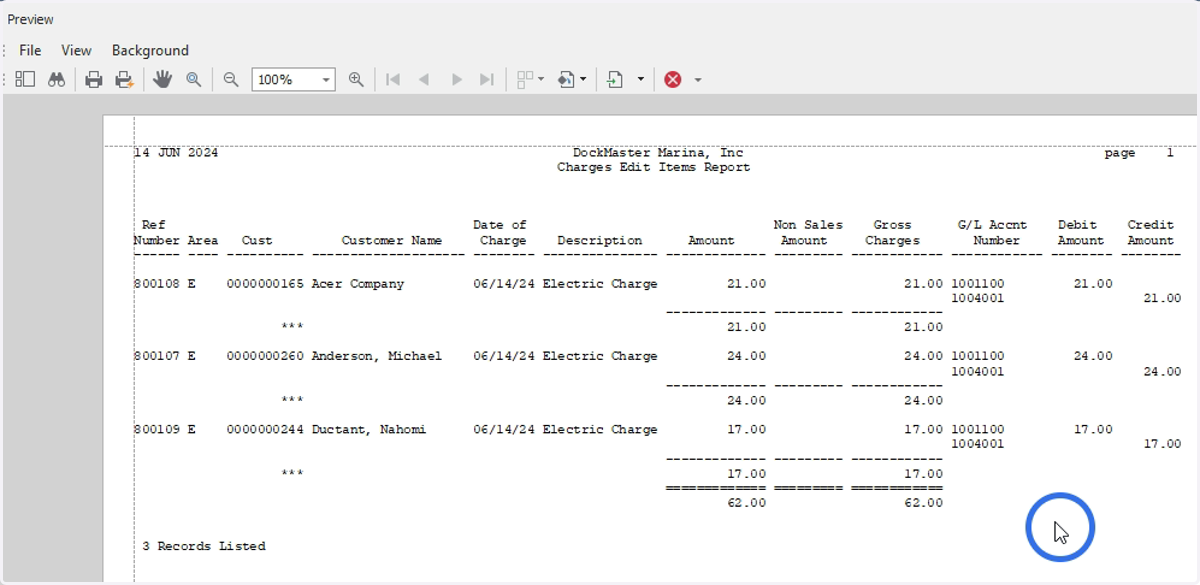 Review the charges for accuracy