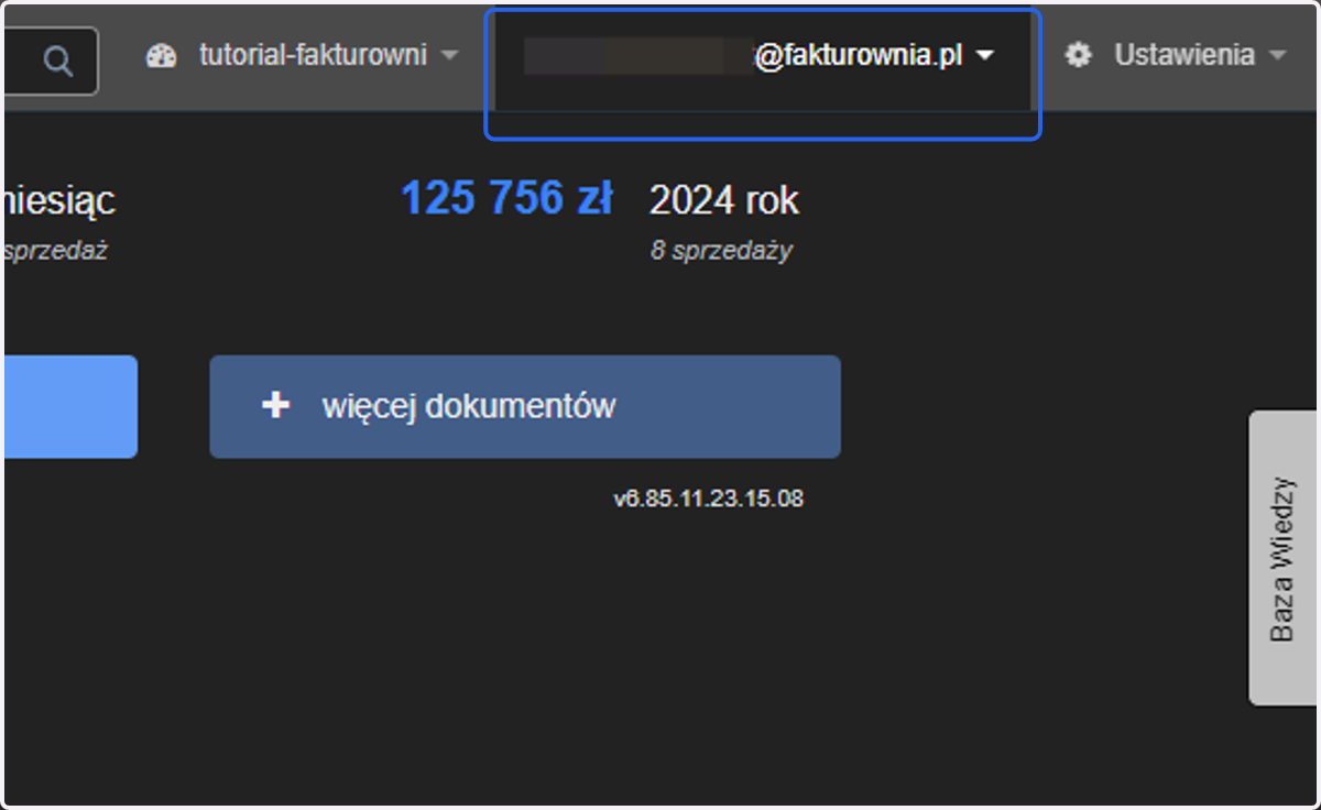 Jeśli chcesz wyłączyć dark mode, ponownie kliknij adres mailowy/nazwę użytkownika obok opcji Ustawienia.