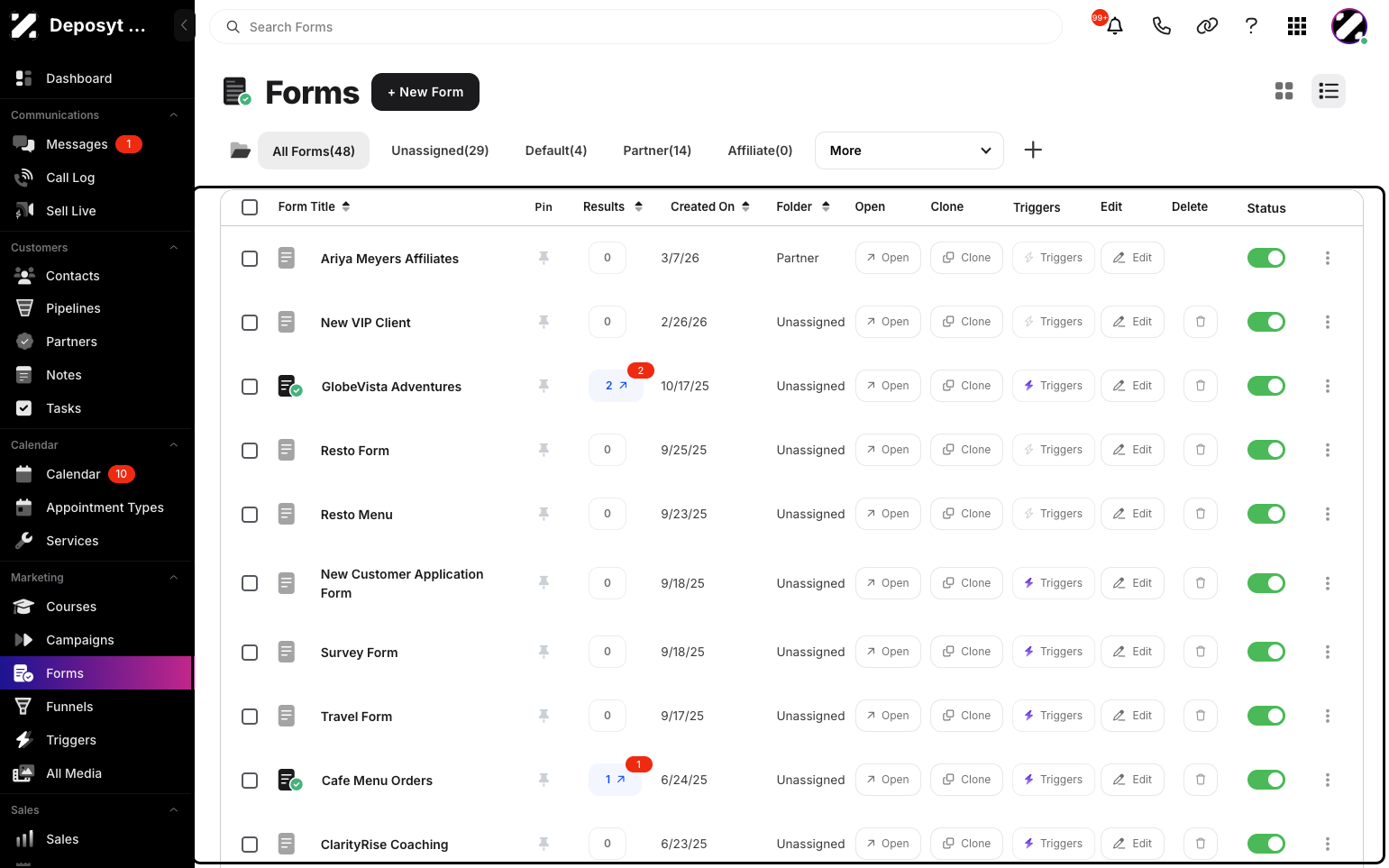 Step 2: You will then be navigated to Forms.