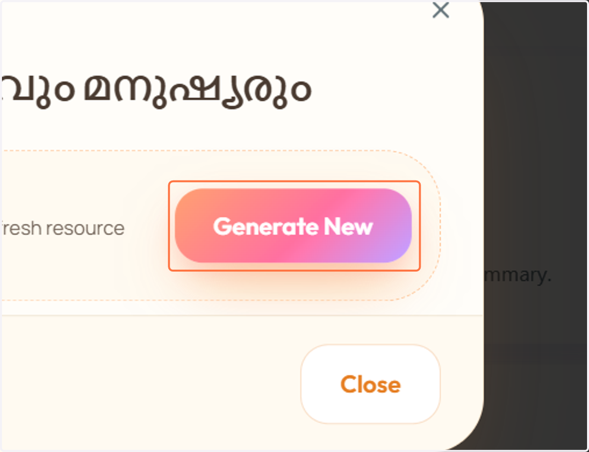 Click on Generate New
