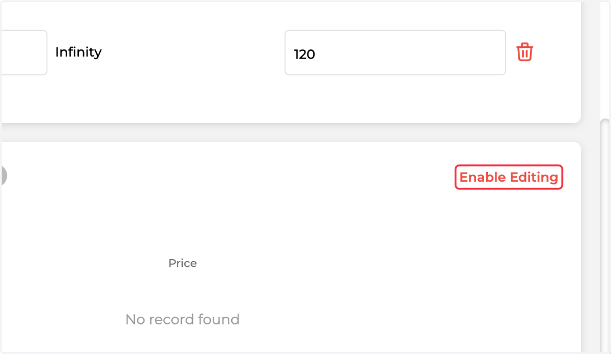 Click on "Enable Editing" to modify/add Optional Add-Ons