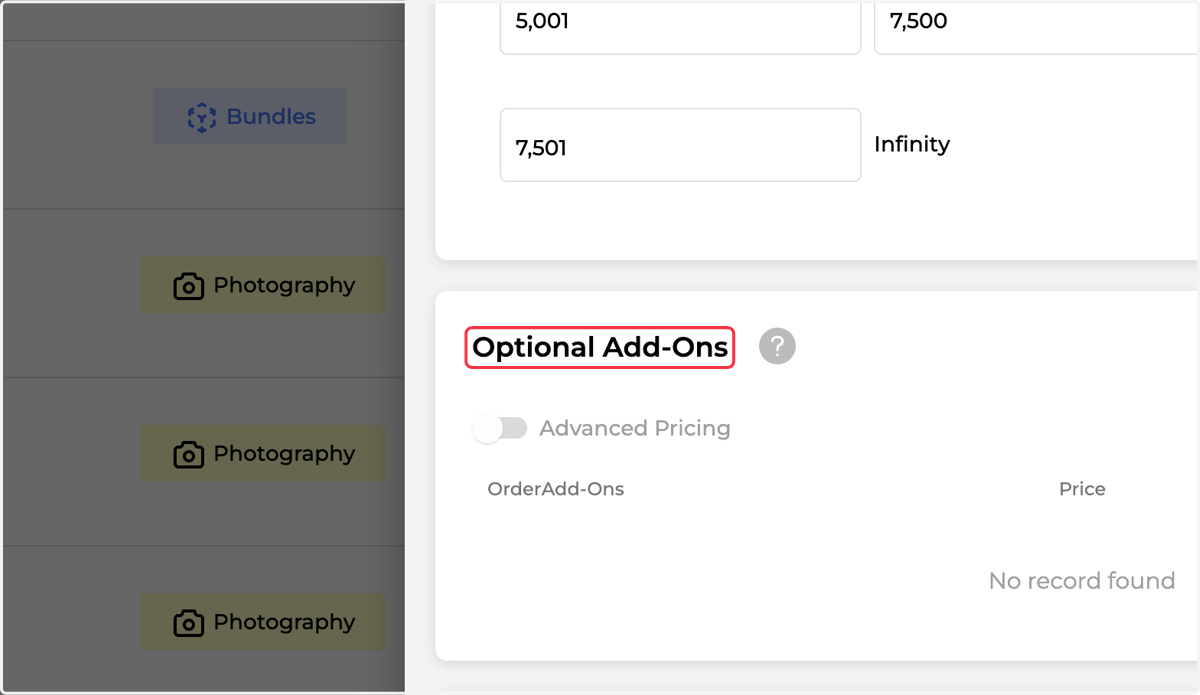 Optional Add-Ons are the first upsell Opportunity