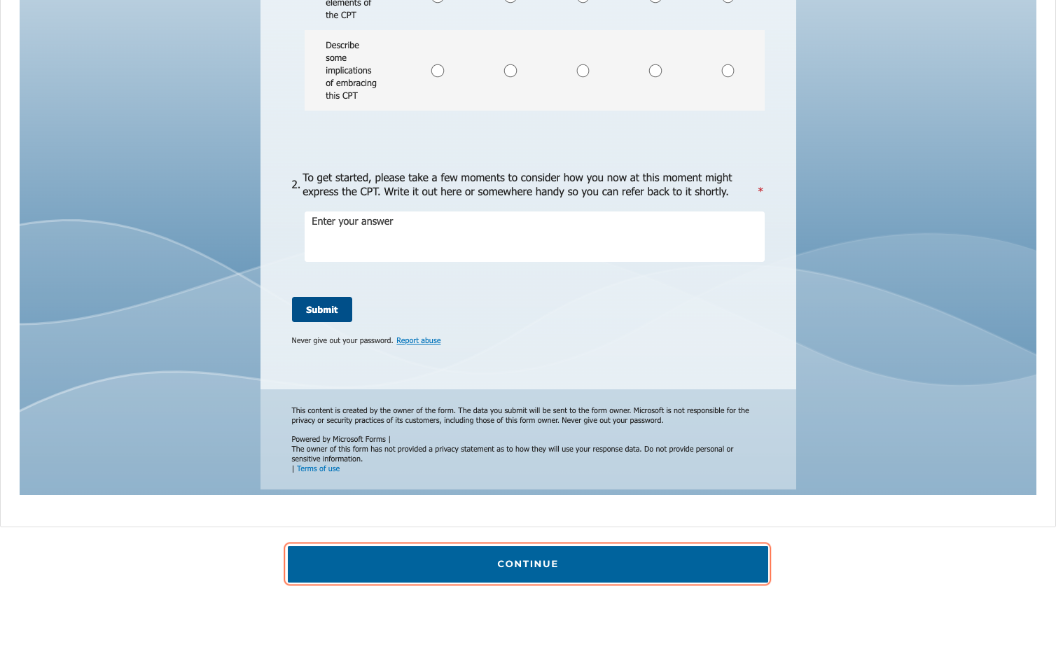 Click on CONTINUE