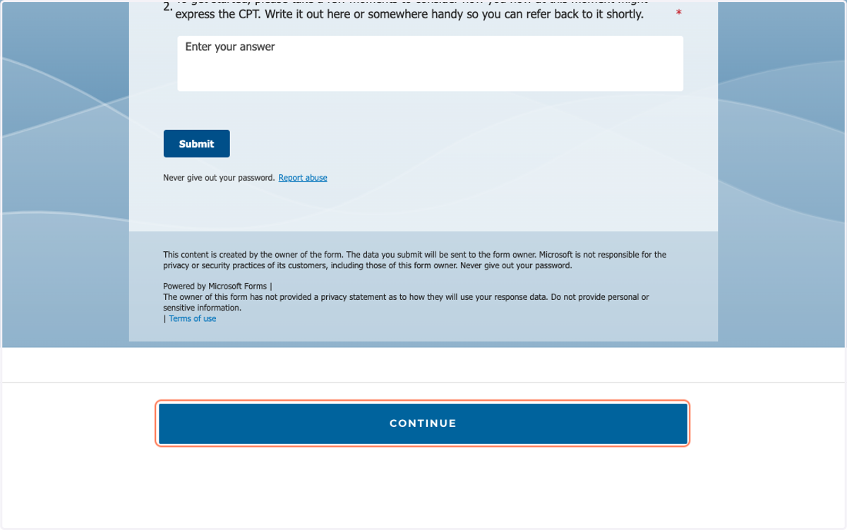 Click on CONTINUE
