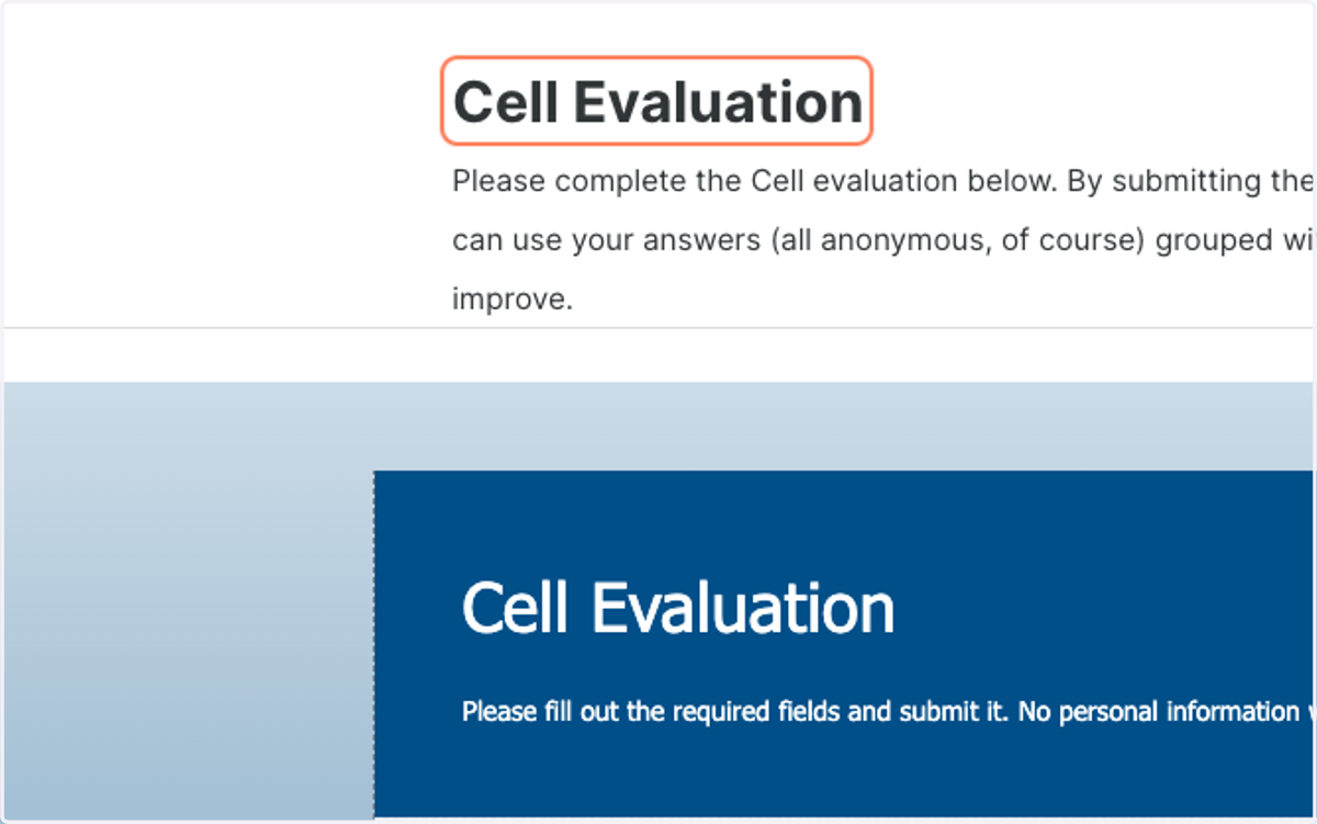 Complete Cell Evaluation
